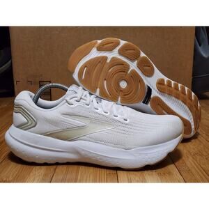 Brooks Womens Glycerin 21 1204081B114 White Running Shoes Sneakers Gym Size 12 B